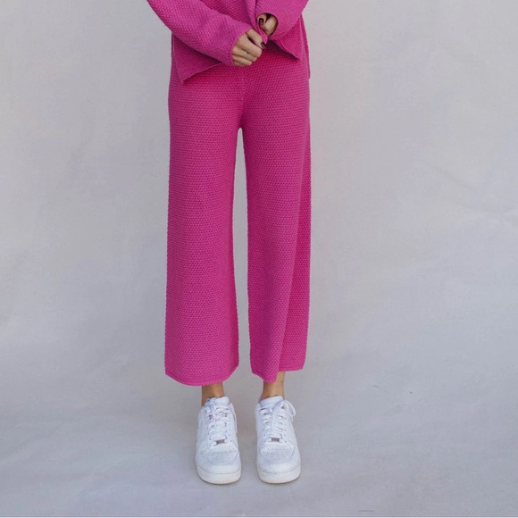 Wishlist Cropped Waffle Pink Pants - Picture 1 of 8